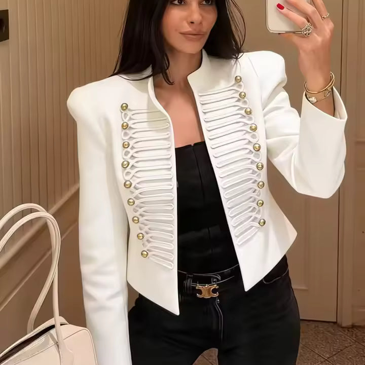 Denise Military Faux Leather Jacket