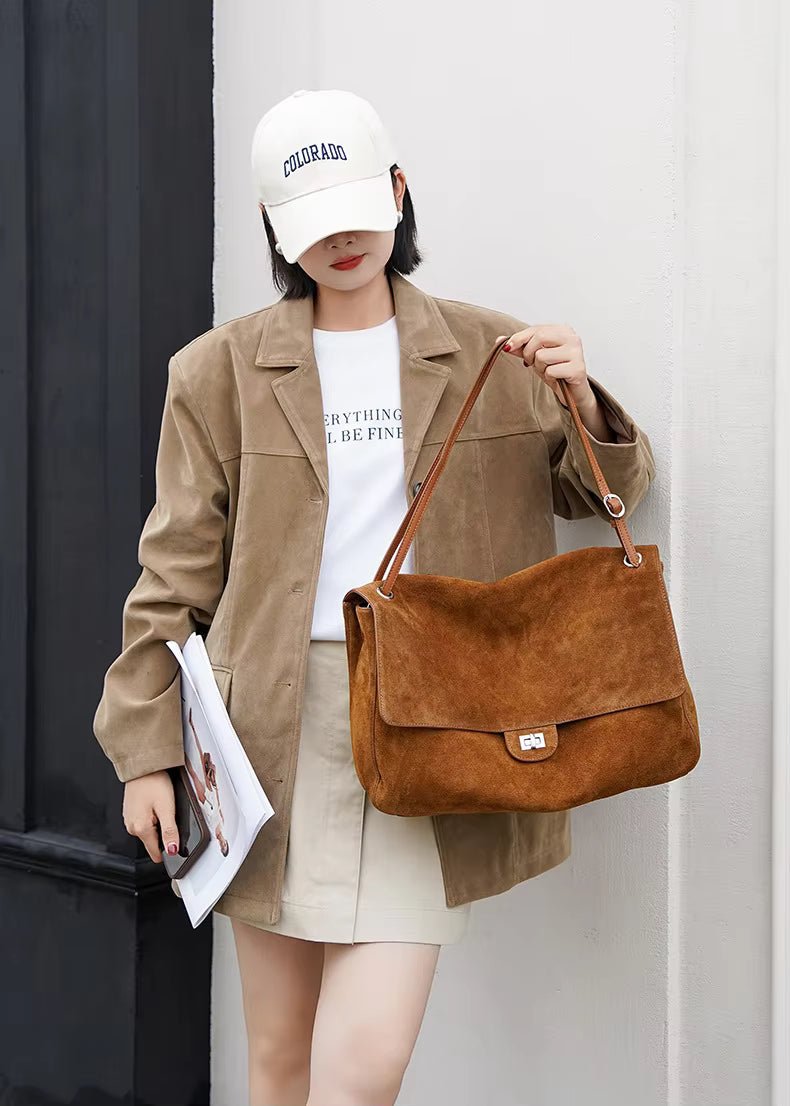 Denise Matte Suede Crossbody Tote