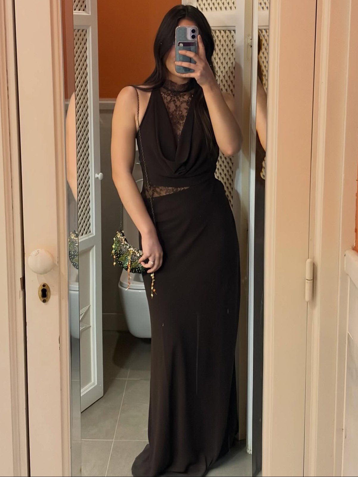 Sienna Halter Lace Maxi Dress