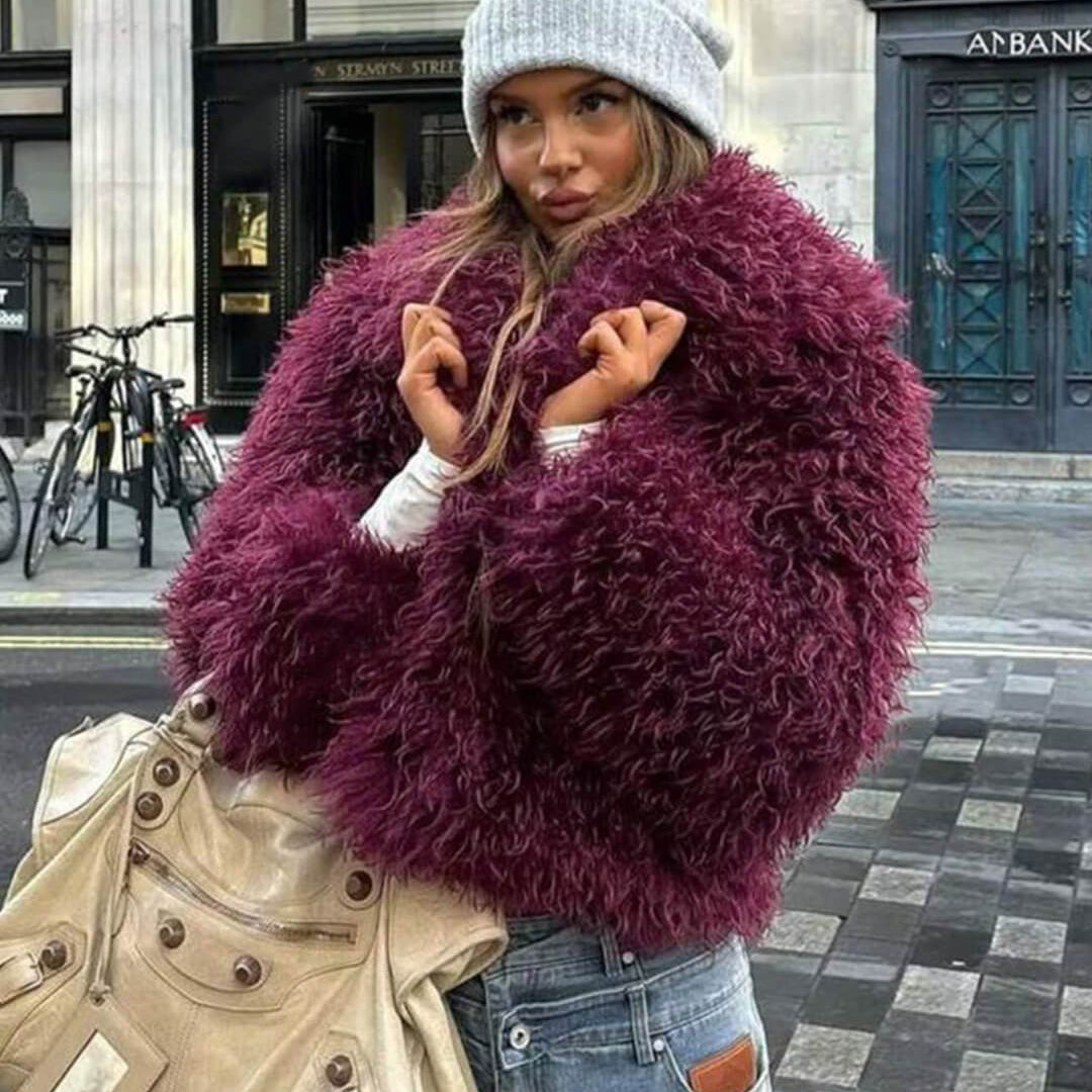 ZEYA - Almira Fuzzy Faux Fur Coat