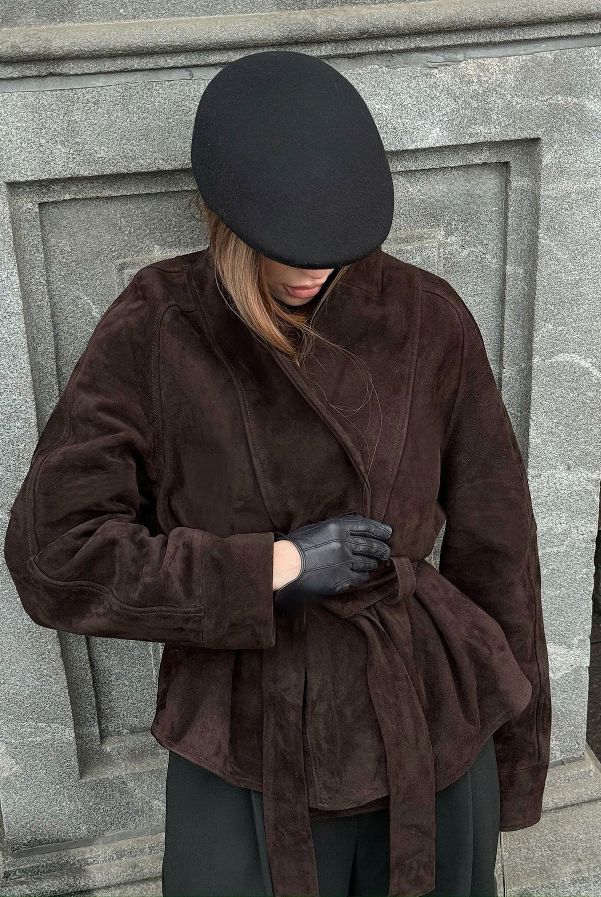 ZEYA - Annie Belted Suede Trench Coat