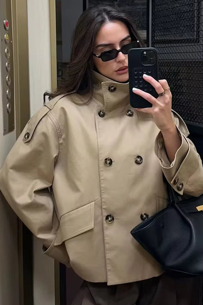 ZEYA - Audrey Beige Double Breasted Trench Coat