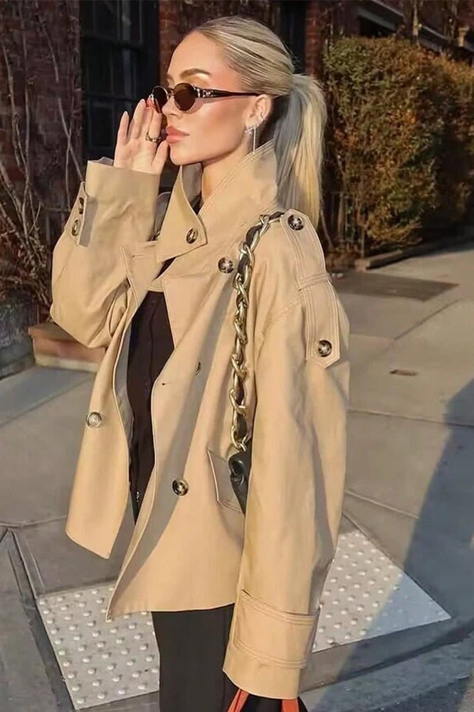 ZEYA - Audrey Beige Double Breasted Trench Coat