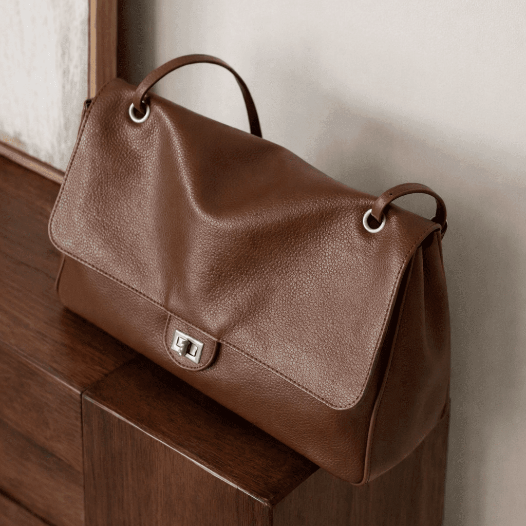 ZEYA - Ava Maxi Flap Leather Shoulder Bag