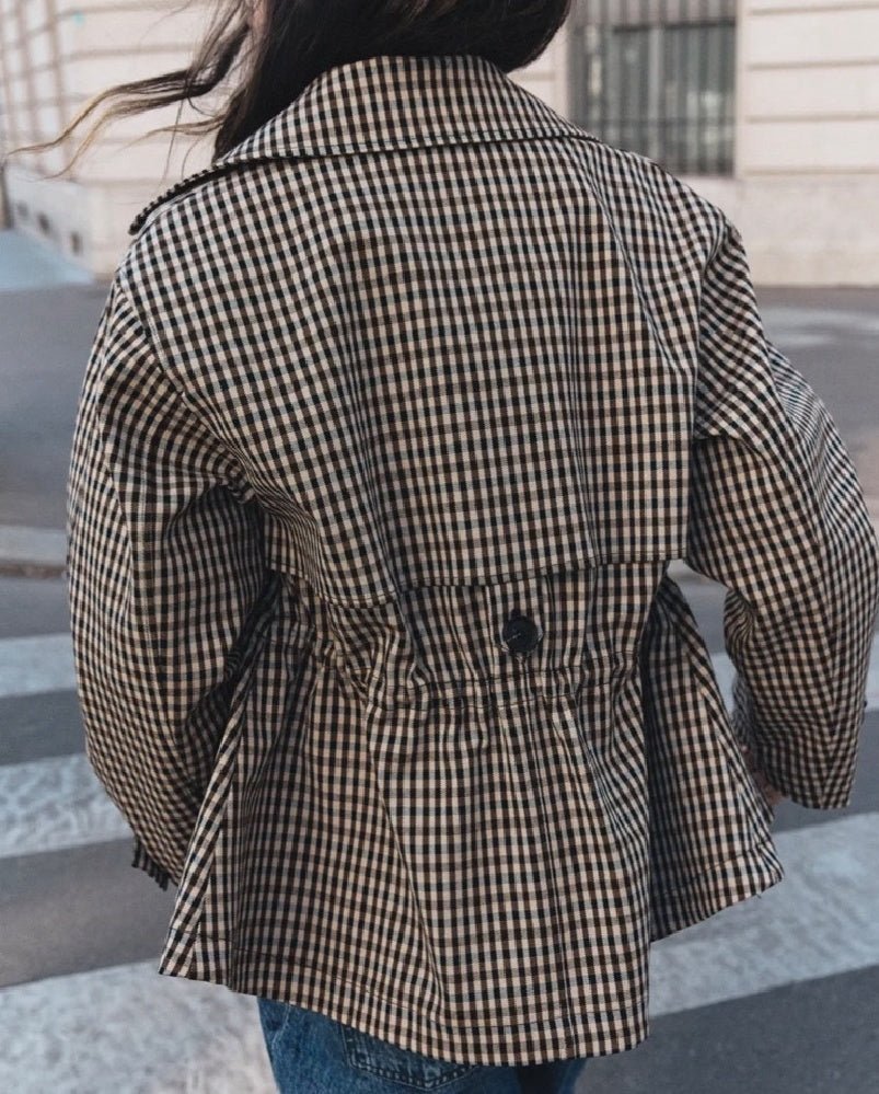 ZEYA - Billie Drawstring Gingham Short Trench