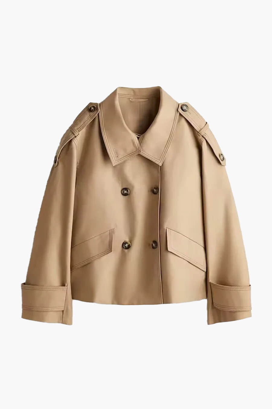 ZEYA - Brynn Stand Collar Cropped Trench Coat