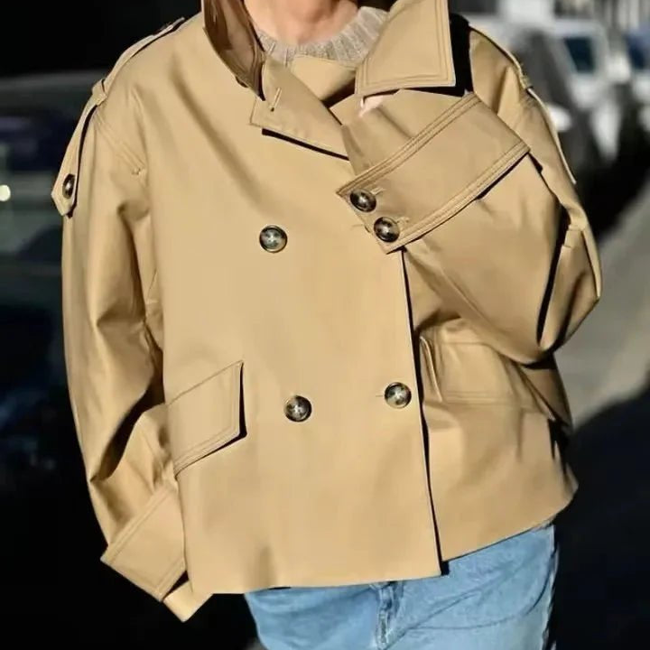 ZEYA - Brynn Stand Collar Cropped Trench Coat