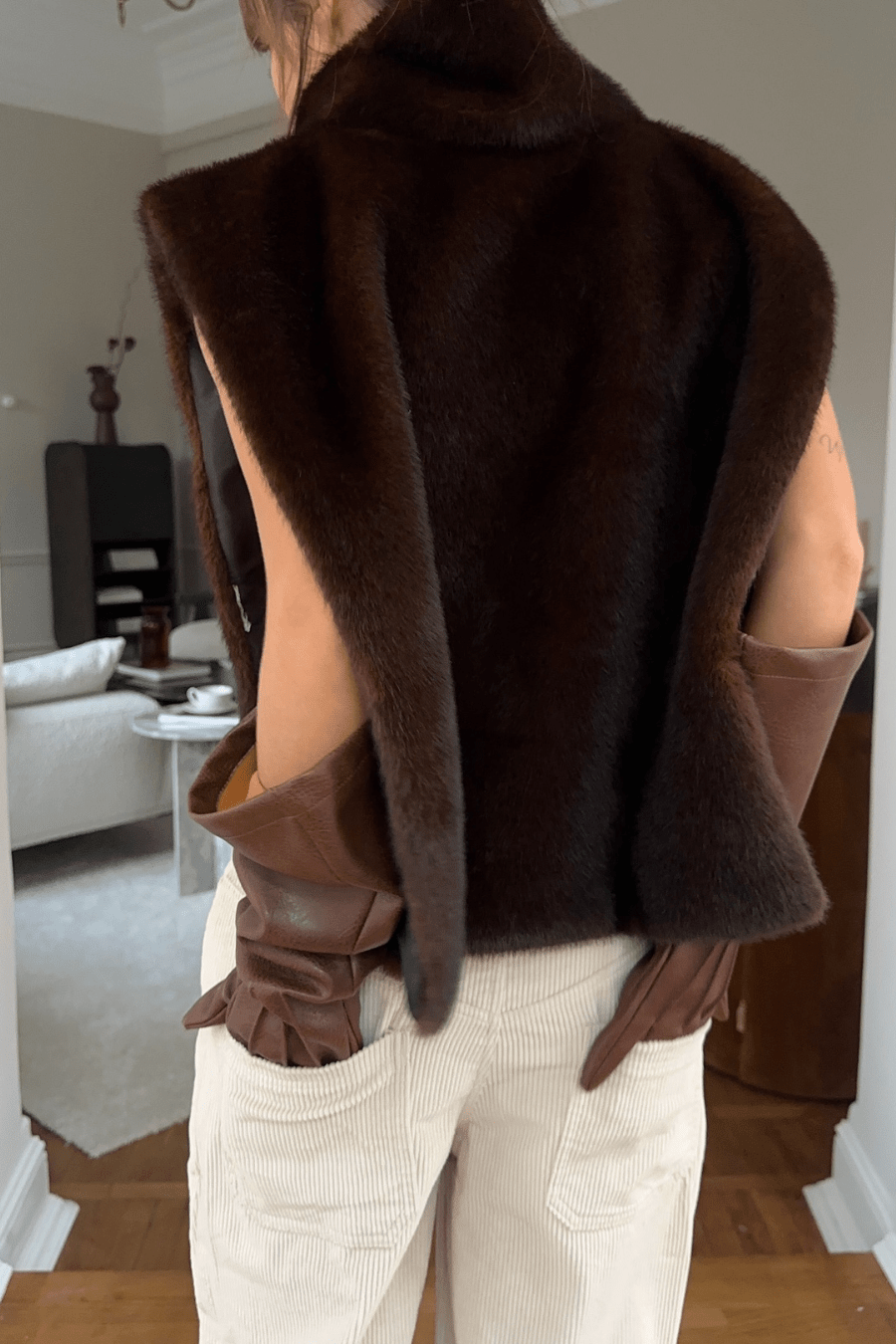 ZEYA - Carina Faux Fur Turtleneck Vest