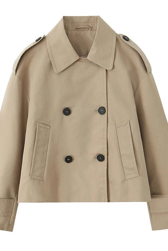 ZEYA - Carla Cropped Double Breasted Trench Coat