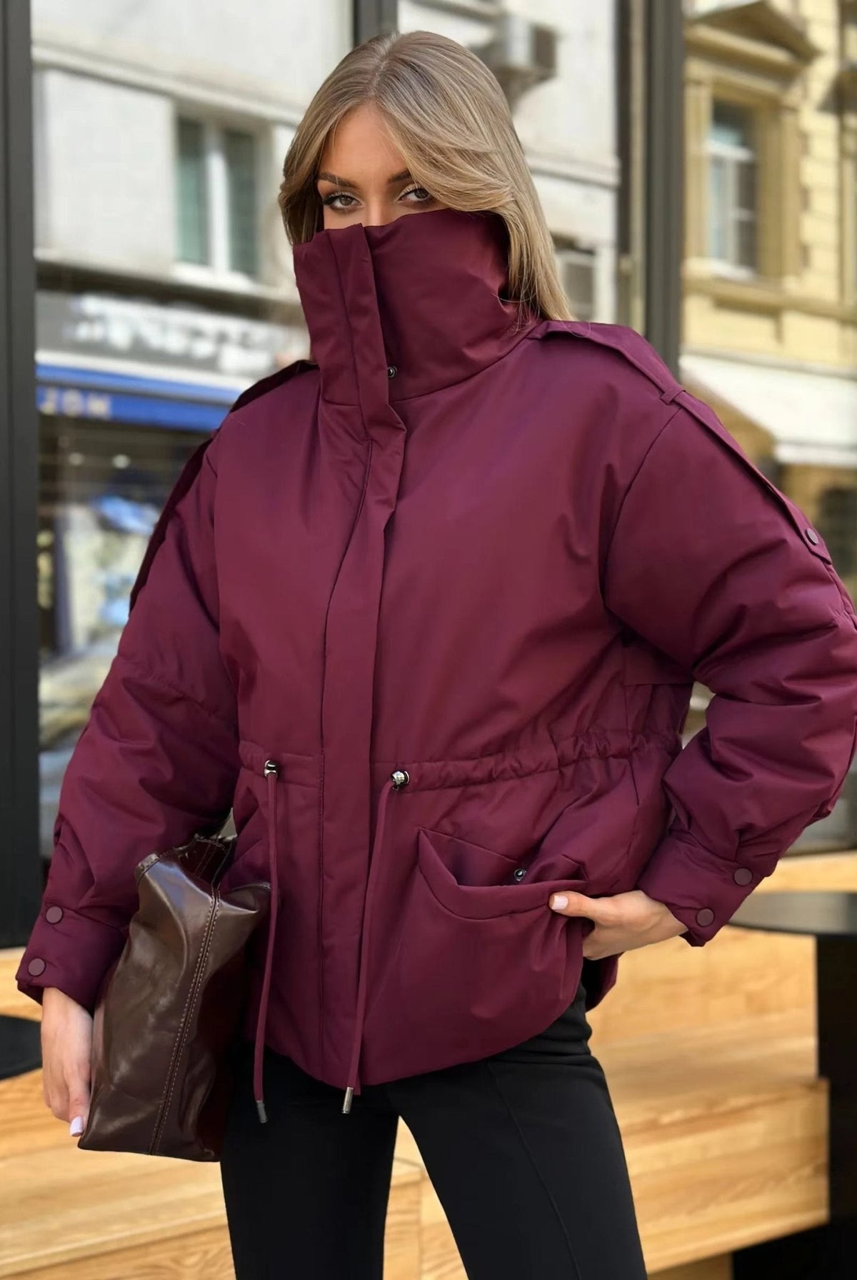 ZEYA - Carmen Oversized Drawstring Waist Puffer Jacket