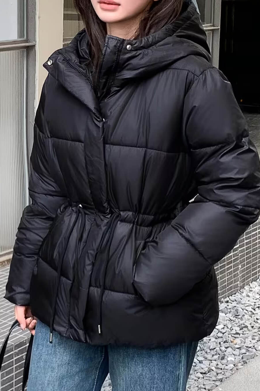 ZEYA - Carmen Oversized Drawstring Waist Puffer Jacket