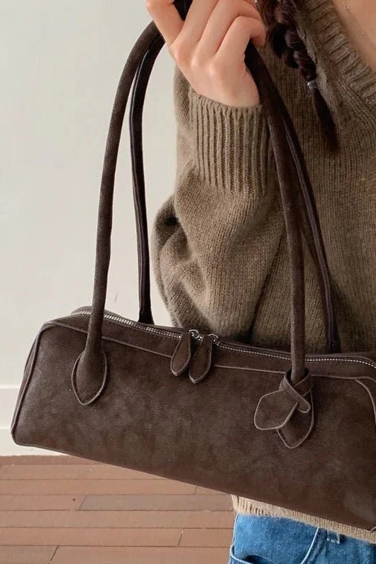 ZEYA - Celeste Suede Baguette Bag