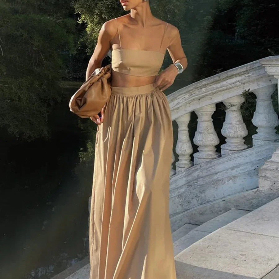 ZEYA - Chanelle Strappy Crop Top Two-Piece Set