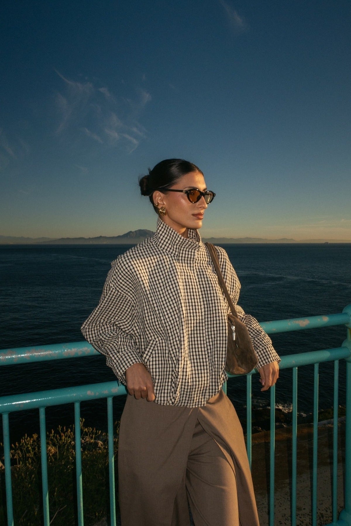 ZEYA - Christina Plaid Funnel Neck Jacket