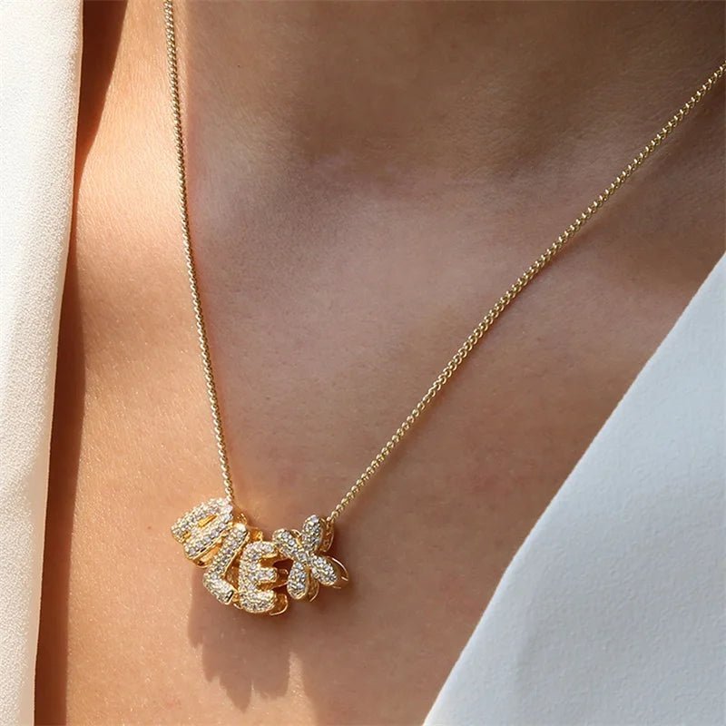 ZEYA - Custom 3D Bubble Name Necklace