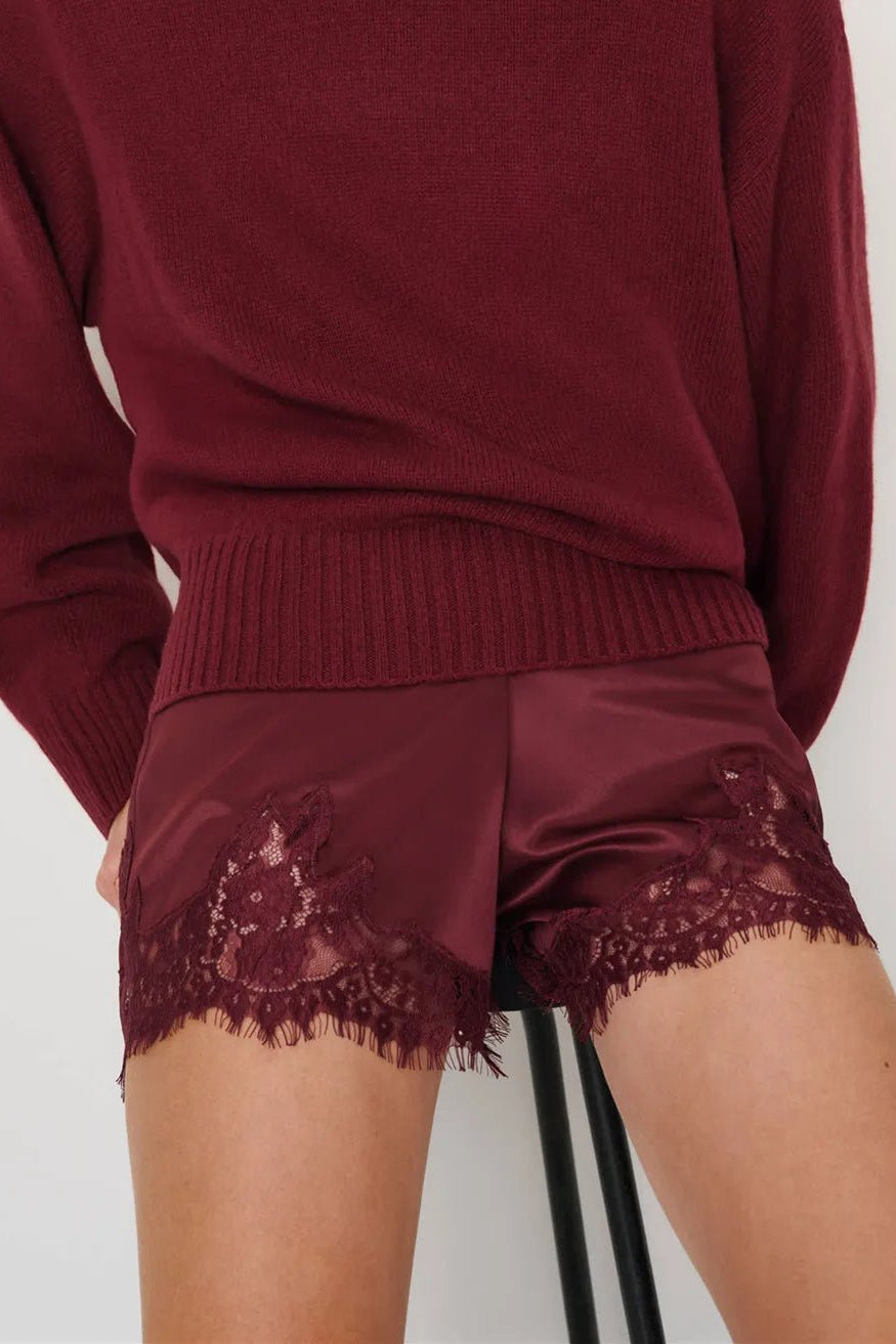 ZEYA - Danya Satin Silk Lace Shorts