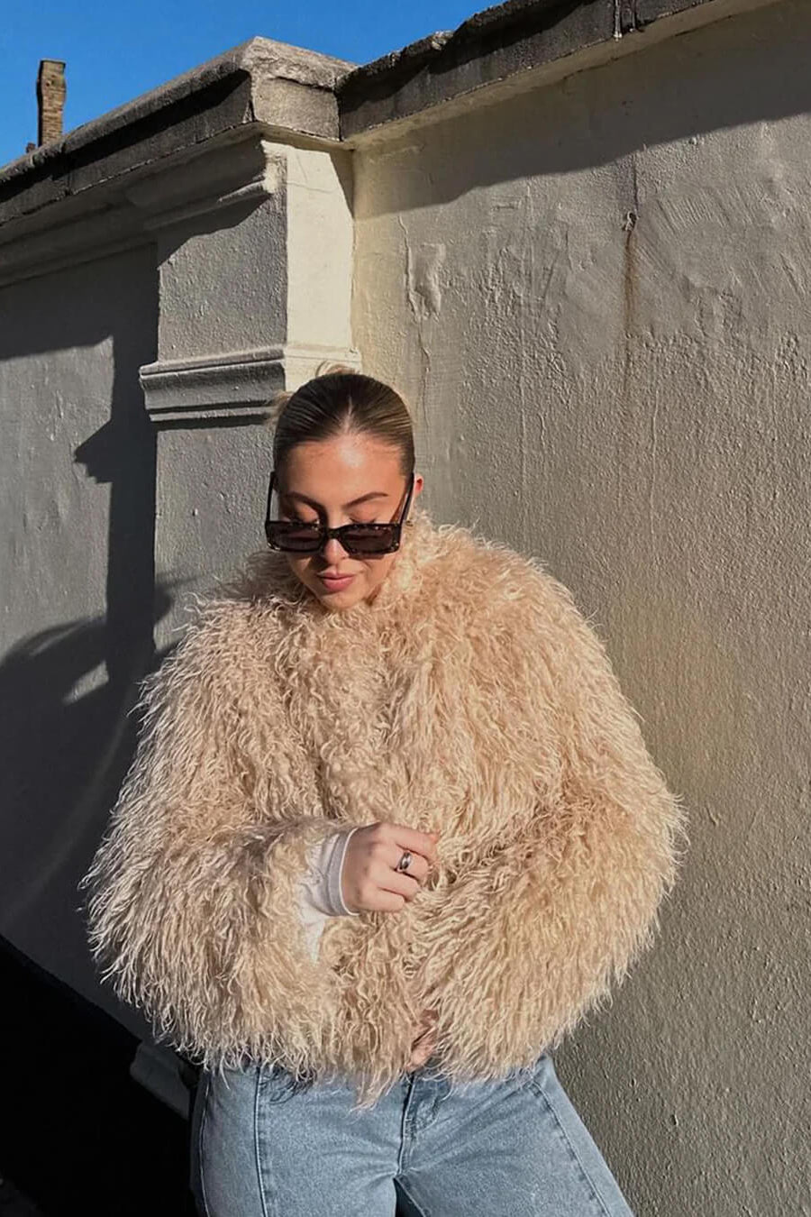 ZEYA - Diana Fluffy Cropped Faux Fur Coat