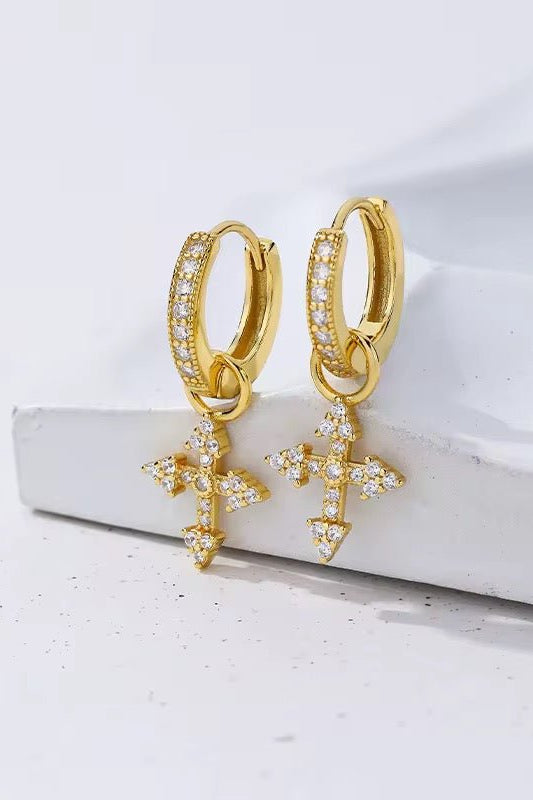 ZEYA - Divina Cross Earrings