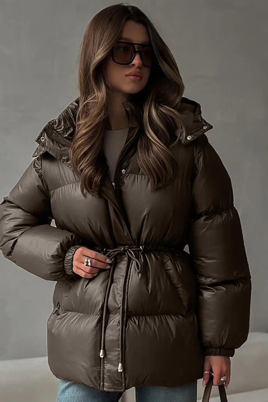 ZEYA - Elaine Drawstring Hooded Puffer Coat