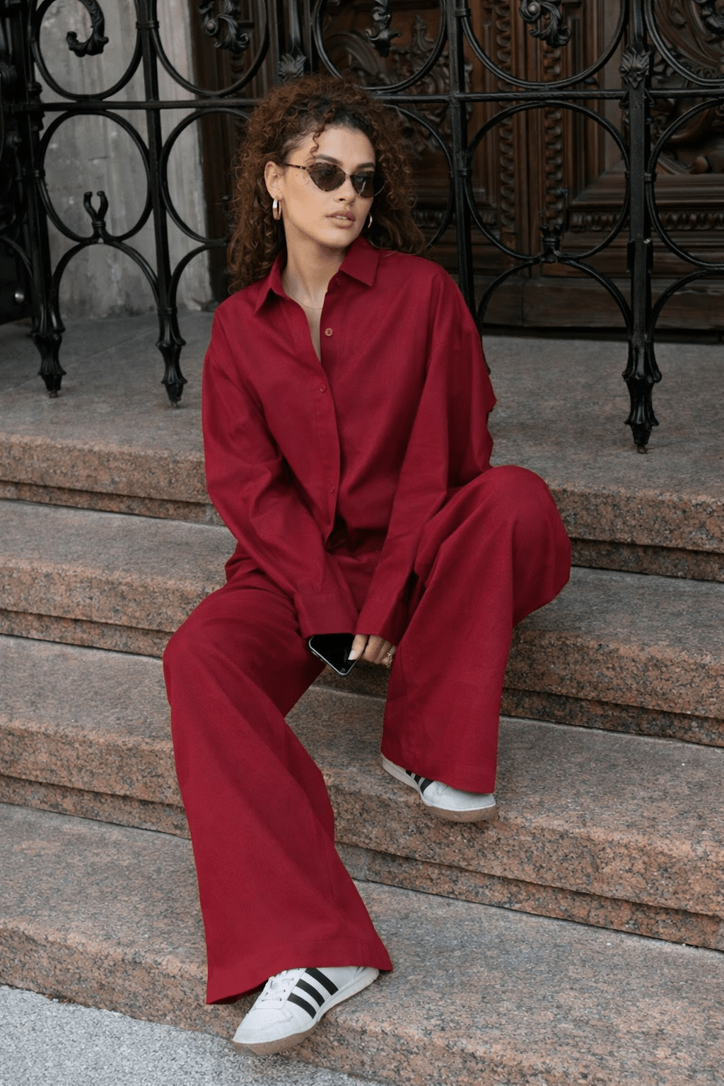 ZEYA - Elena Relaxed Cotton Shirt & Wide-Leg Pants Set