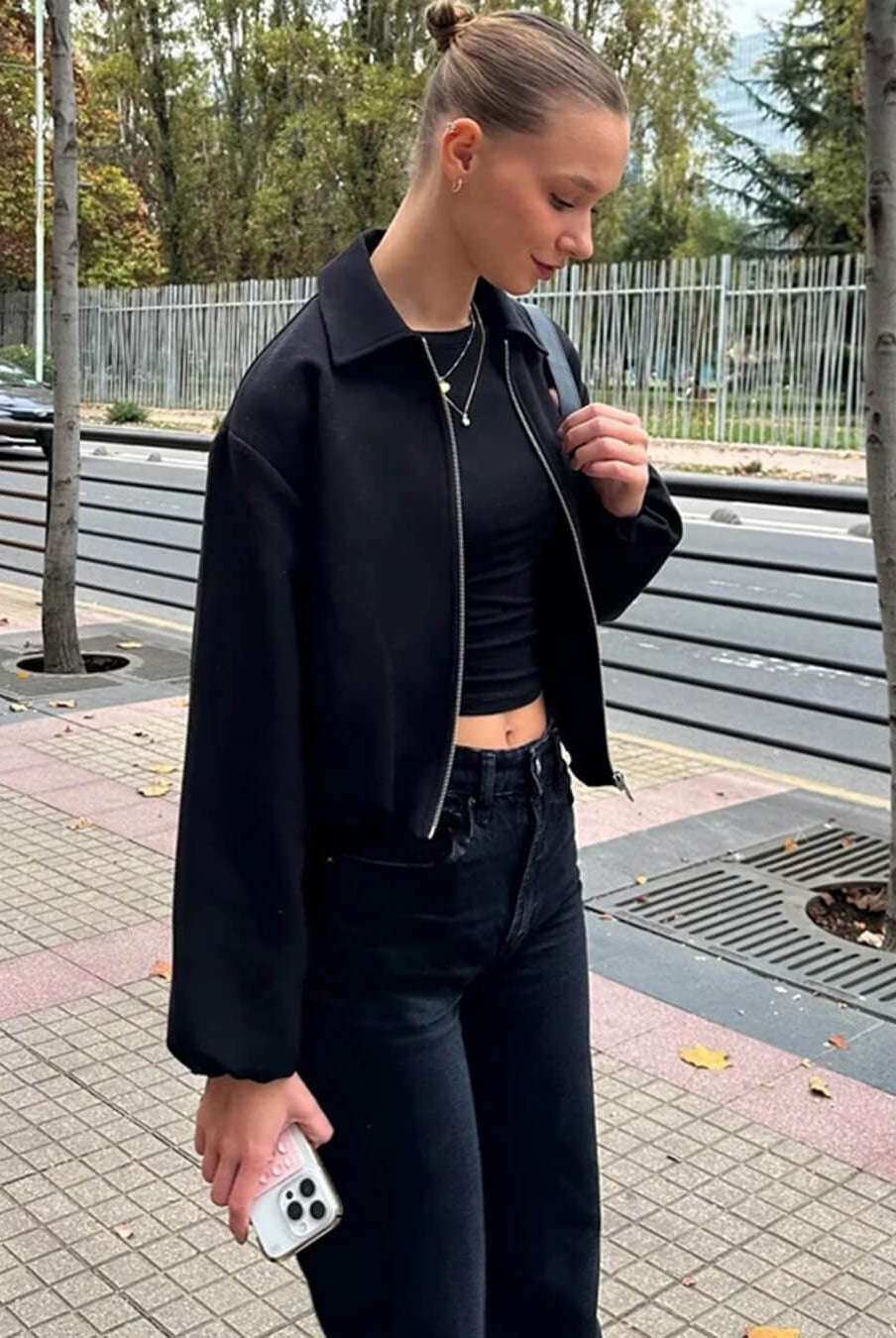 ZEYA - Ellaria Puff Sleeve Bomber Jacket