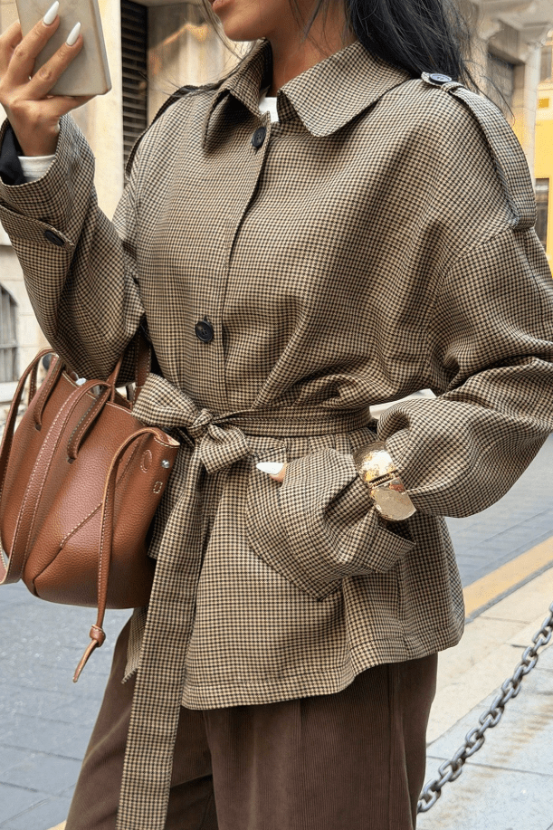 ZEYA - Ellen Houndstooth Plaid Blazer
