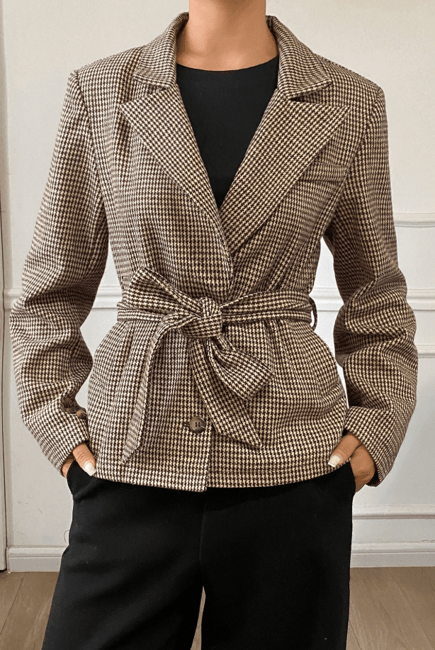 ZEYA - Ellen Houndstooth Plaid Blazer