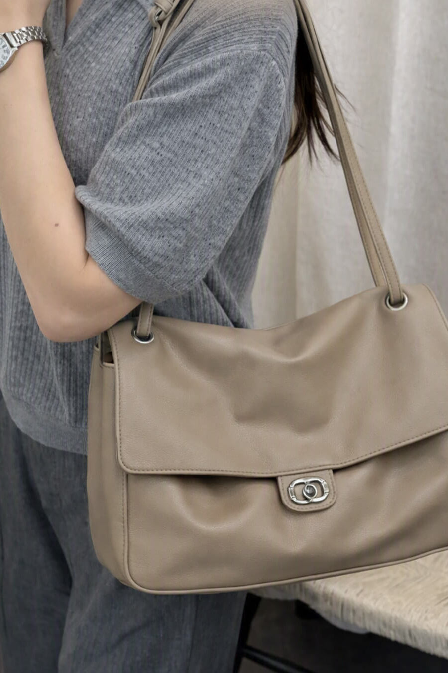 ZEYA - Emma Buckle Flap Shoulder Bag