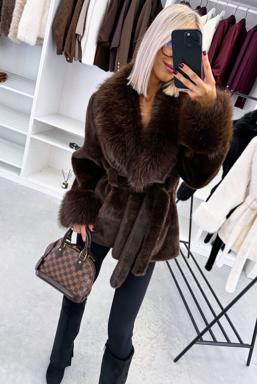 ZEYA - Eva Belted Faux Fur Coat