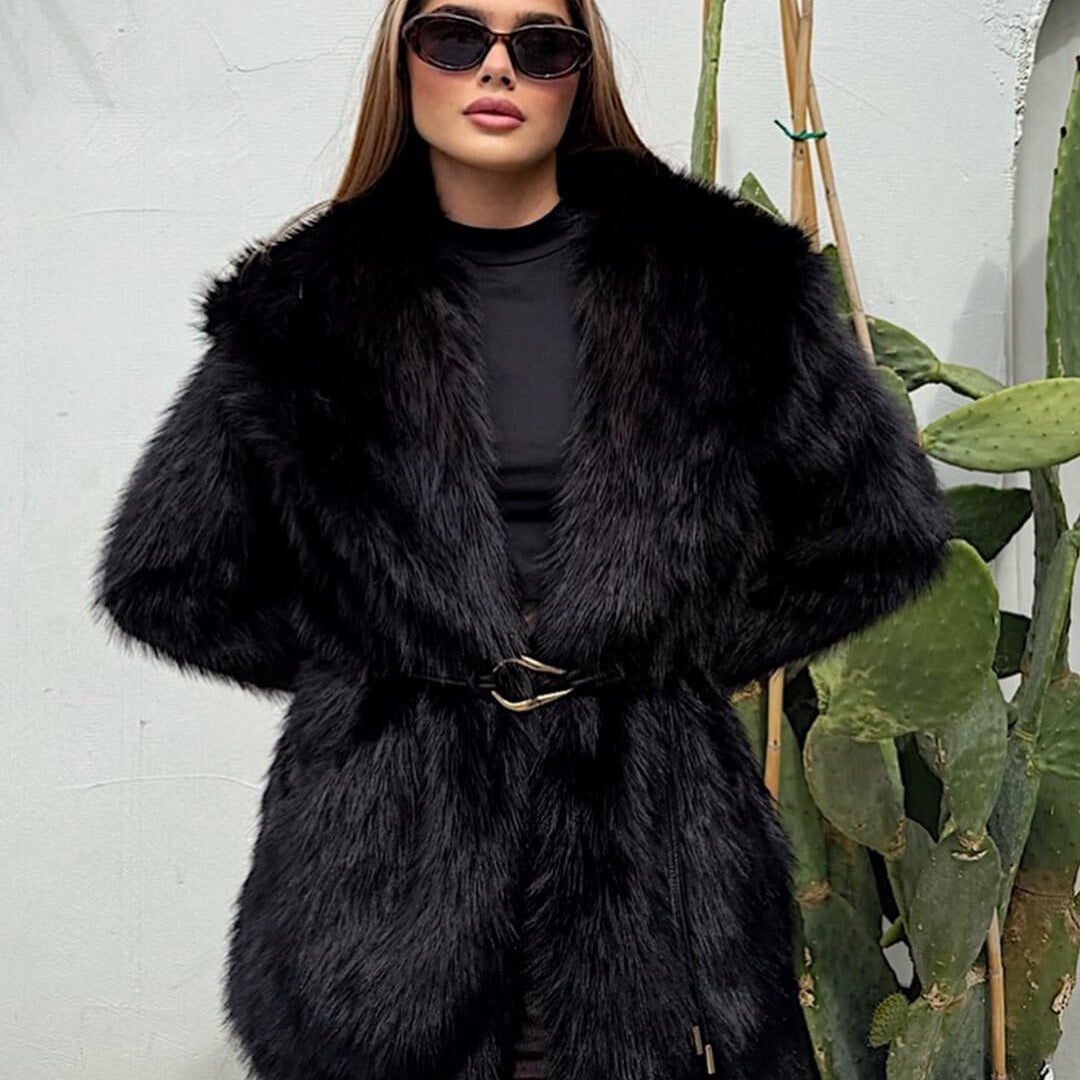 ZEYA - Feliz Faux Fur Coat with Belt
