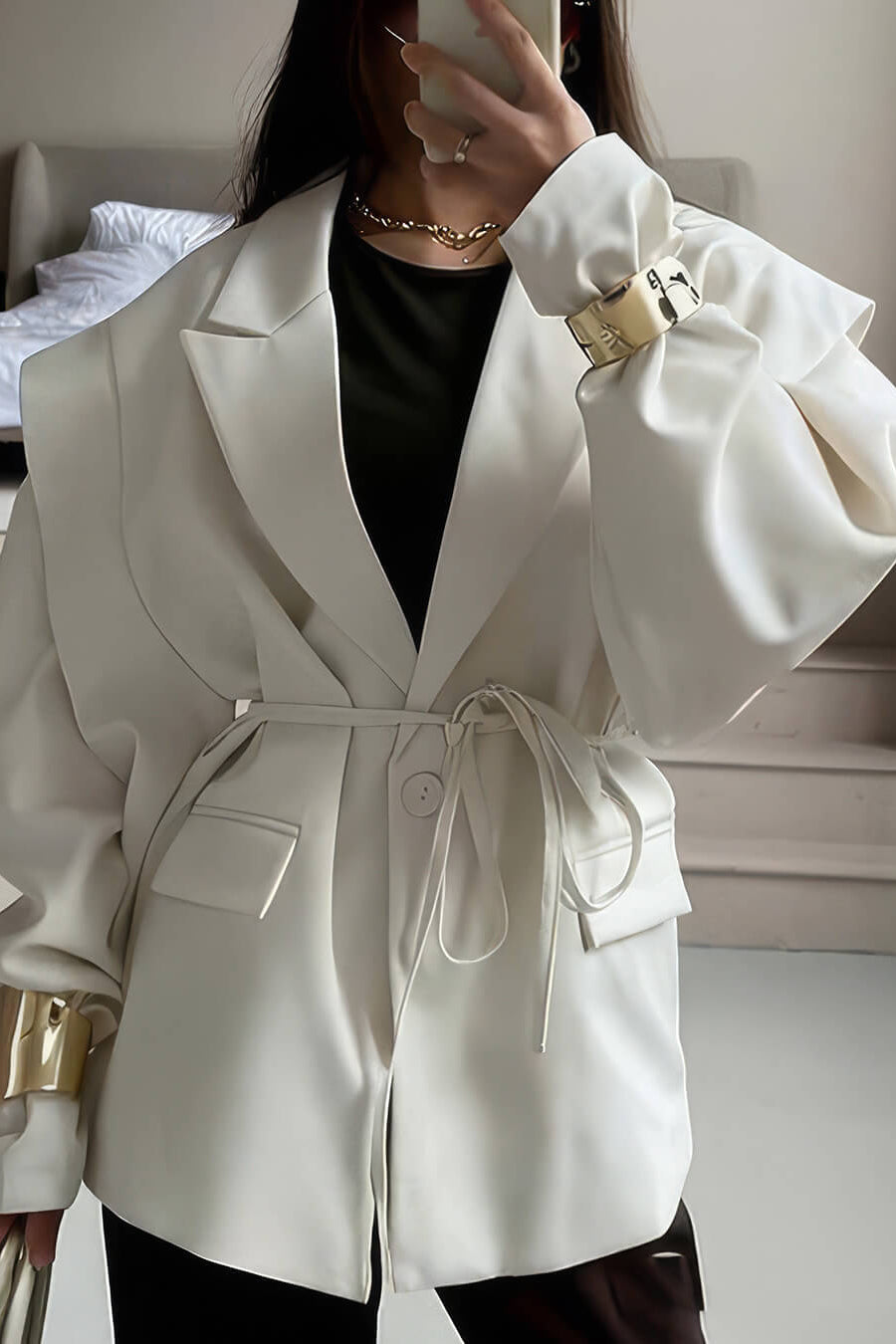 ZEYA - Filippa Wide Sleeve Belted Blazer