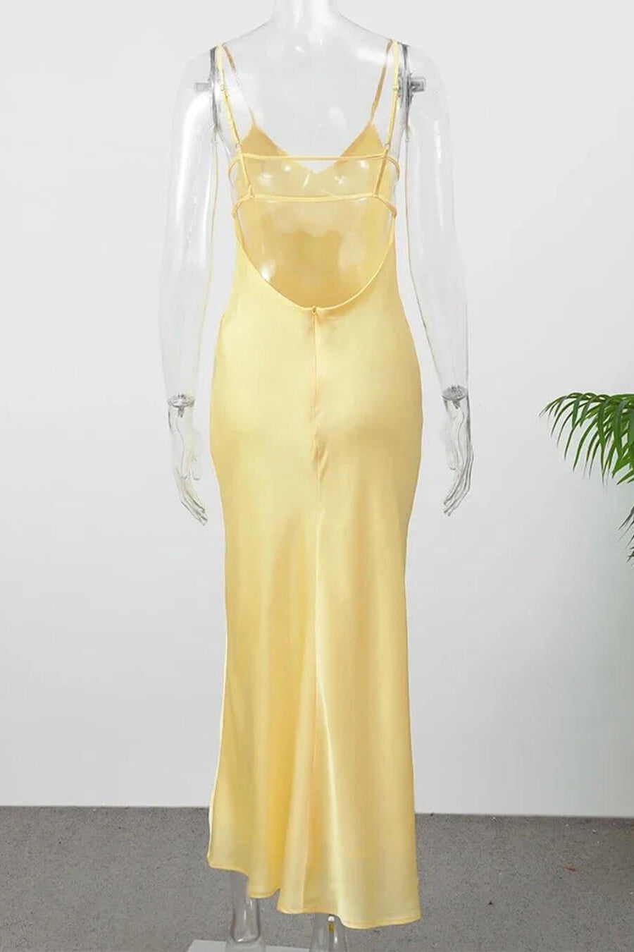 ZEYA - Fiora Satin Backless Maxi Dress