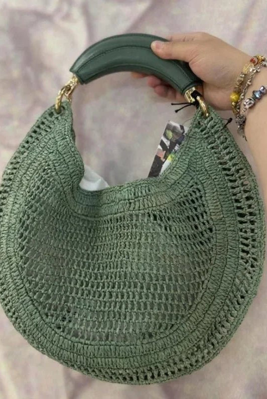 ZEYA - Geneva Crescent Woven Leather Bag