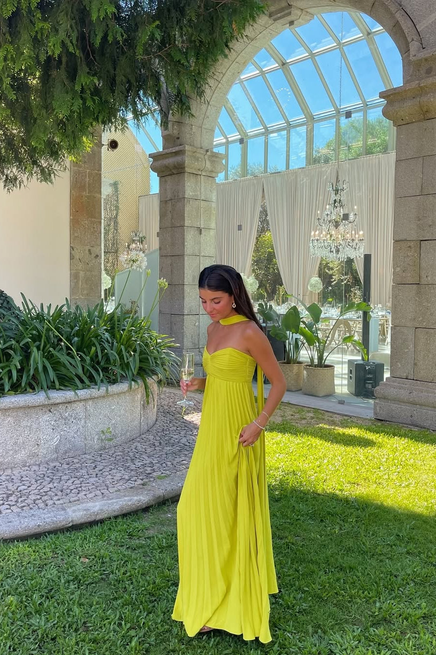 ZEYA - Gina Halter Ruched Maxi Dress