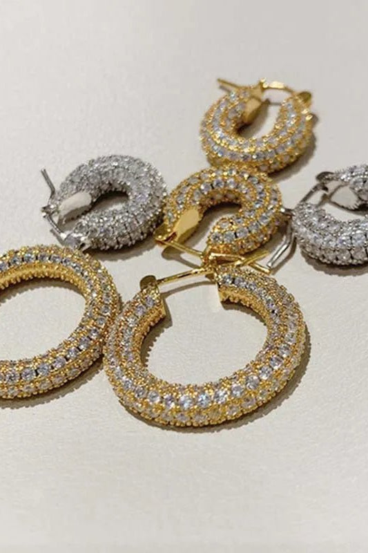 ZEYA - Greta Pave Hoop Earrings