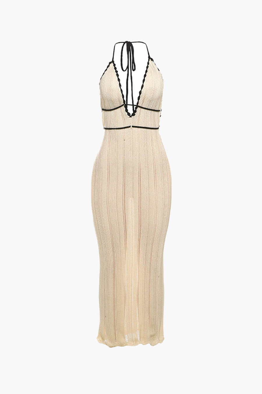 ZEYA - Hannie Lace Up Halter Maxi Dress