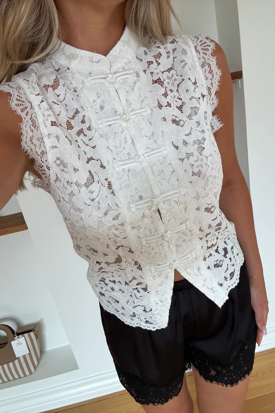 ZEYA - Helen Mandarin Lace Top