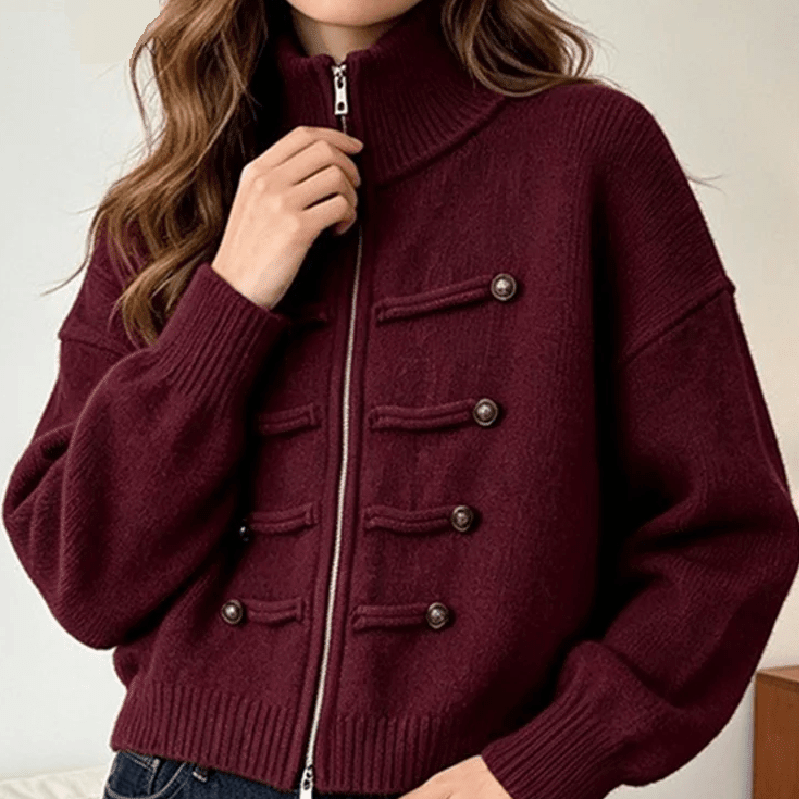ZEYA - Helena Turtleneck Zip Knit Cardigan