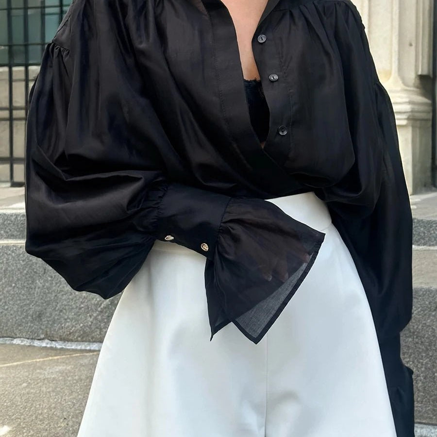 ZEYA - Jamie Button Down Sheer Blouse