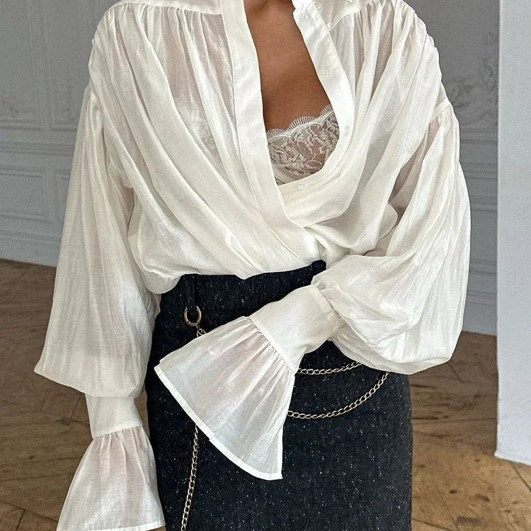 ZEYA - Jamie Button Down Sheer Blouse