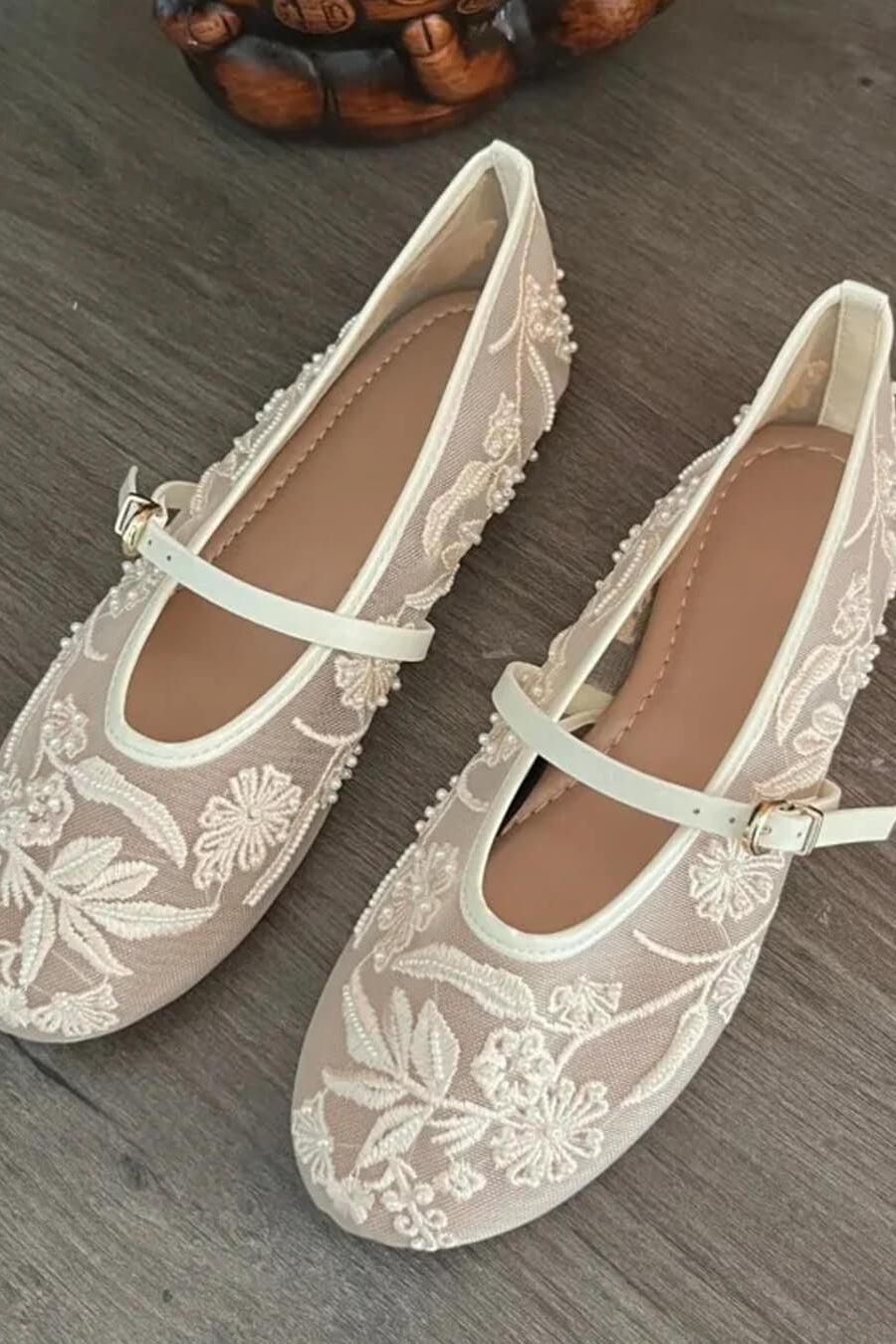 ZEYA - Jenny Beaded Mesh Ballet Flats