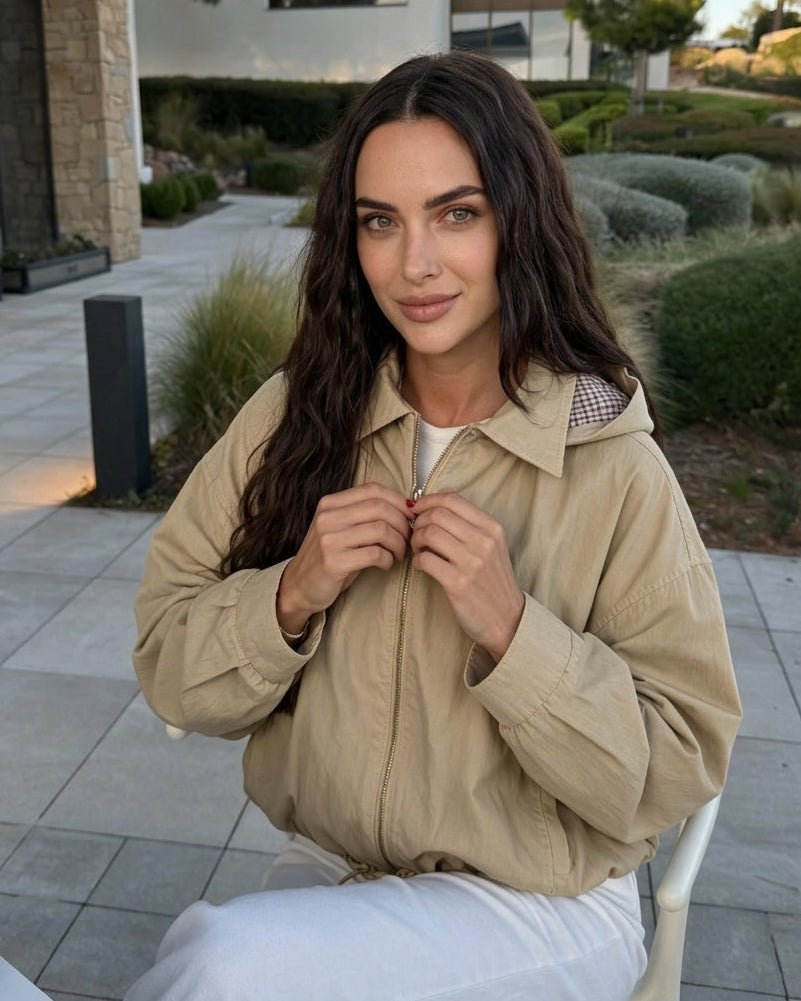 ZEYA - Jenny Drawstring Hooded Zip Jacket