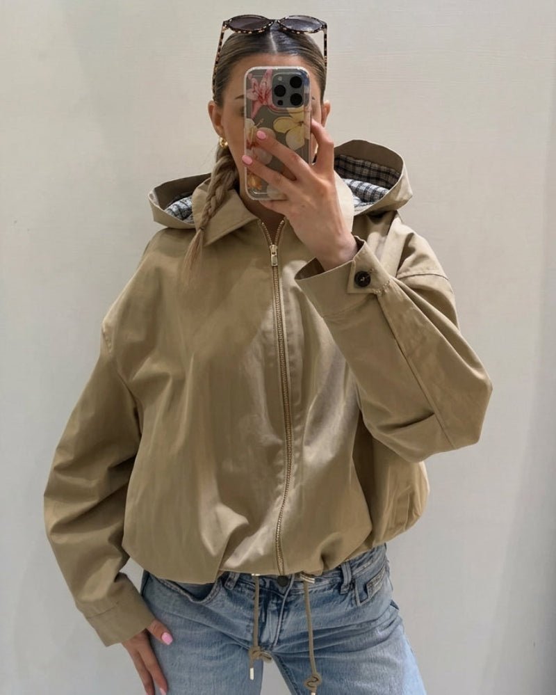 ZEYA - Jenny Drawstring Hooded Zip Jacket