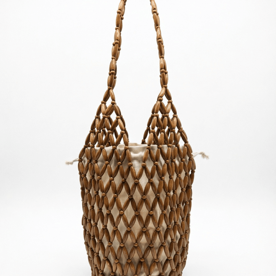 ZEYA - Jessica Woven Beaded Tote Bag