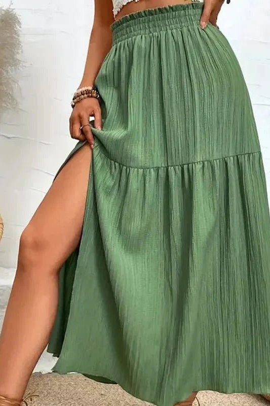 ZEYA - Kalia Bohemian Midi Ruffle Skirt