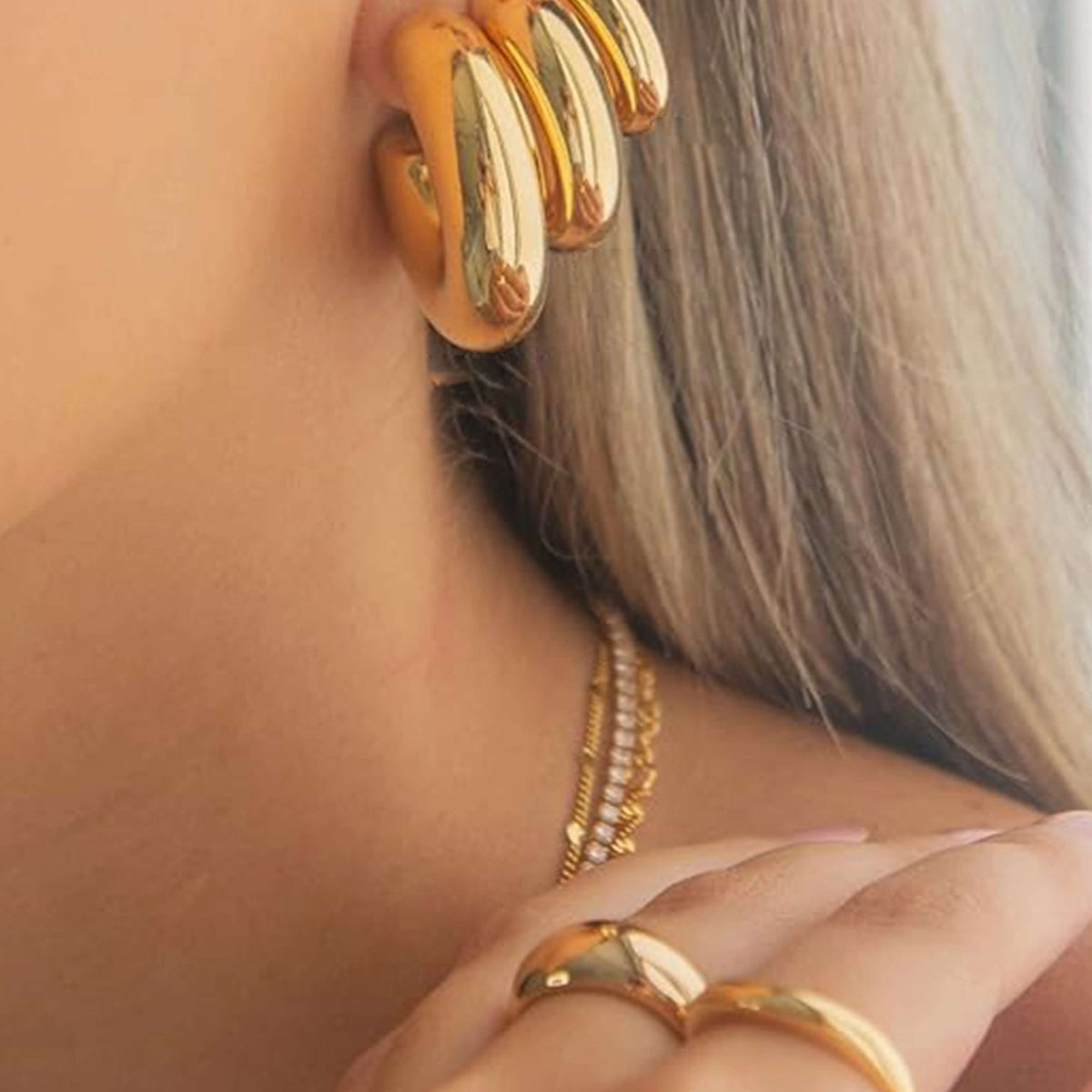 ZEYA - Kallie Gold Chunky Hoop Earrings