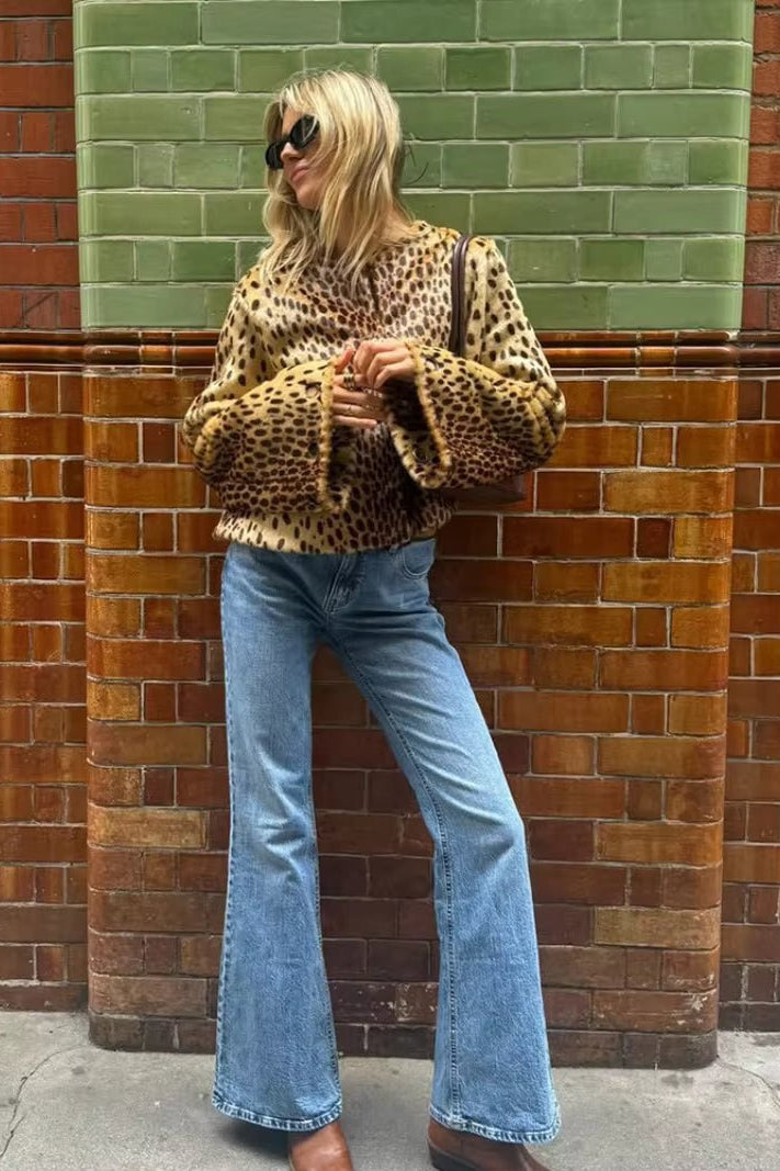 ZEYA - Katie Leopard Faux Fur Jacket