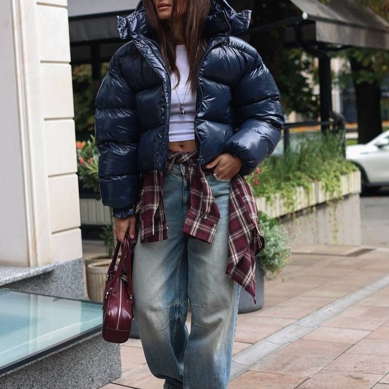 ZEYA - Lara Hooded Glossy Puffer Jacket