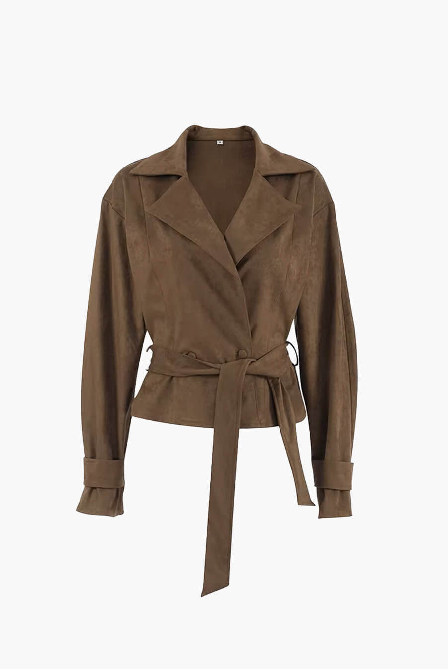 ZEYA - Lisa Faux Suede Belted Wrap Jacket