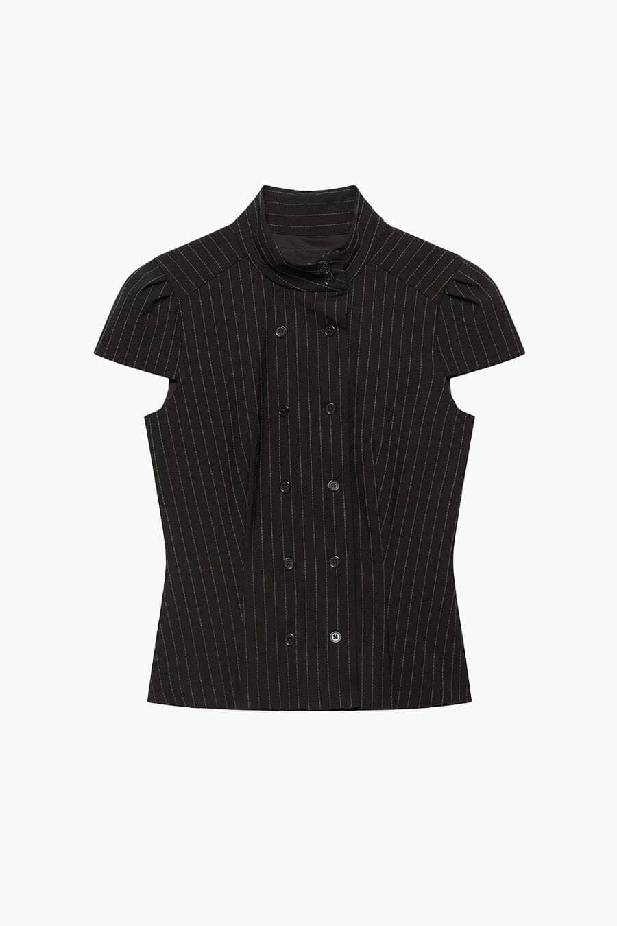 ZEYA - Lola Plaid High Neck Fitted Blouse